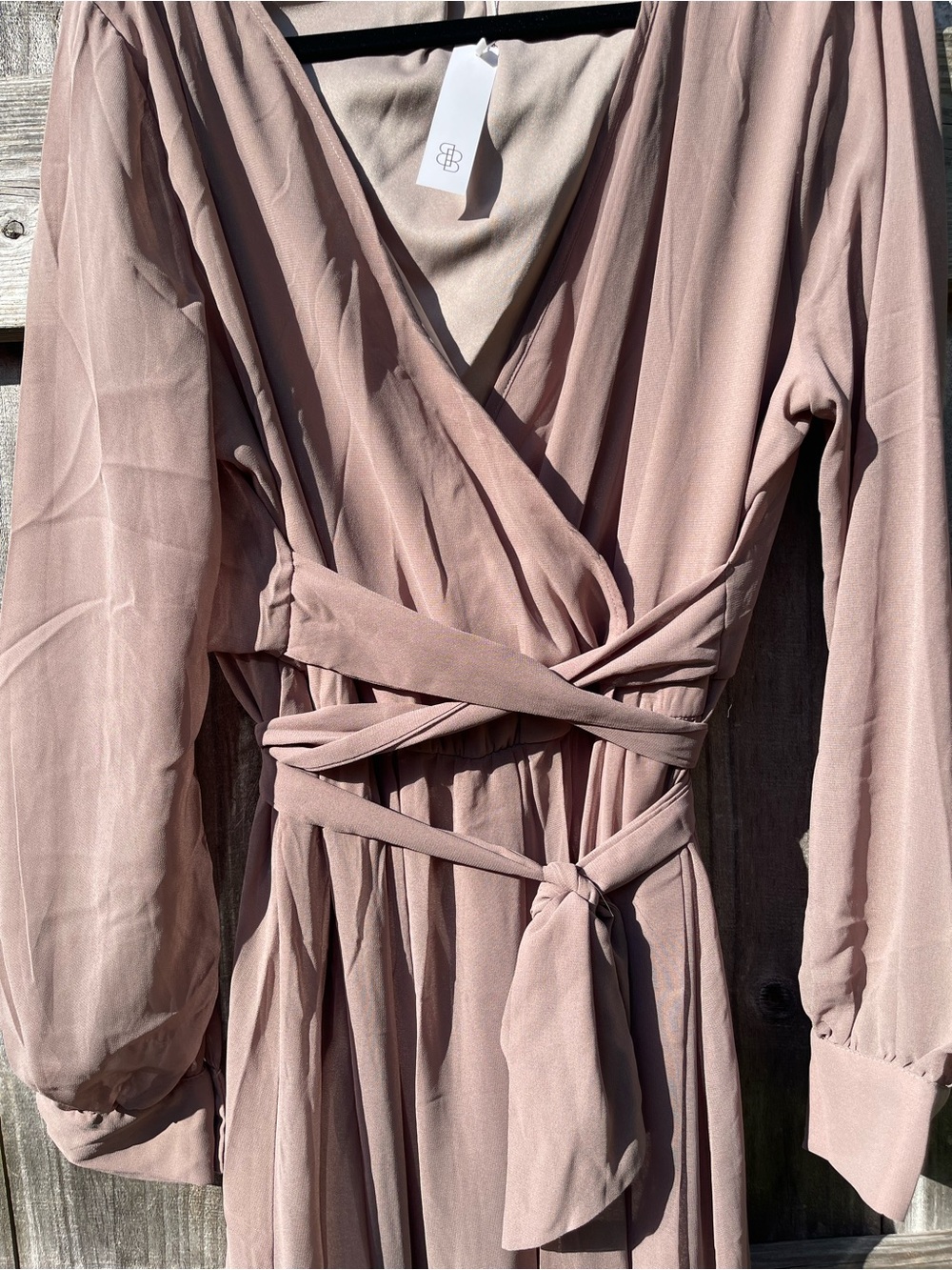Baltic Born Beige Dusty Rose Wrap Maxi Dress 3X TALL - Picture 5 of 12